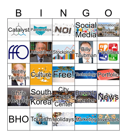 Taubman Bingo Card