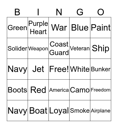 America Bingo Card