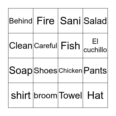 Kitchen Loteria Bingo Card