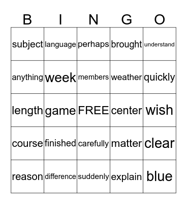 The 5th and 6th Hundred Bingo Card