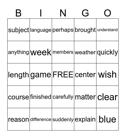 The 5th and 6th Hundred Bingo Card