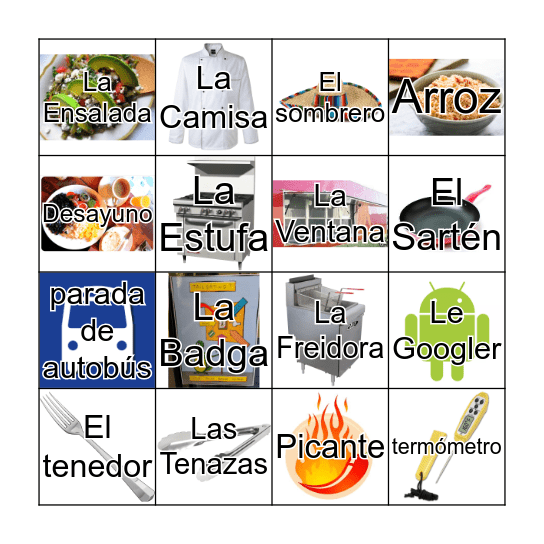 Kitchen Loteria Bingo Card