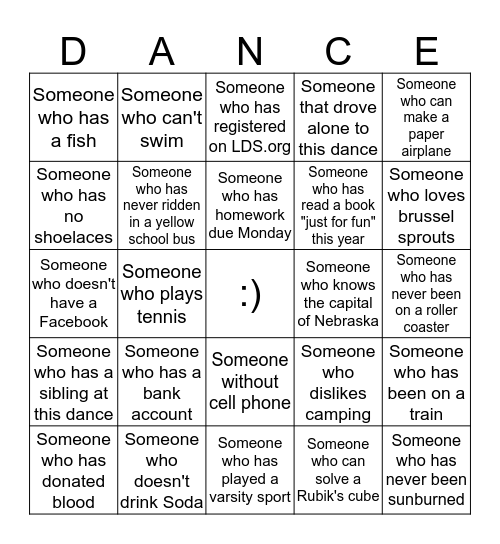 HAPPY DANCE Bingo Card