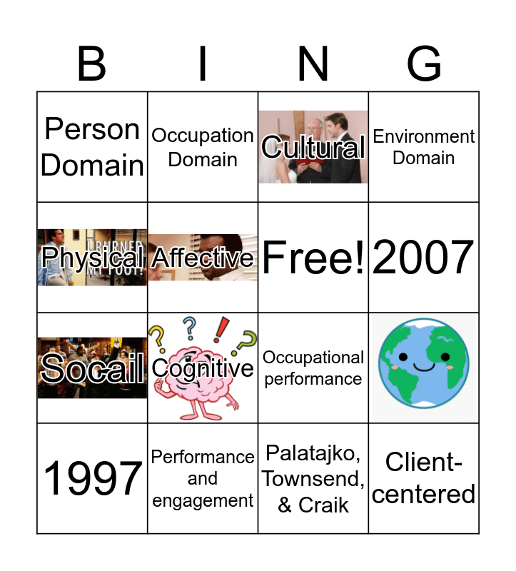 CMOP-E Person & Occupation Bingo Card