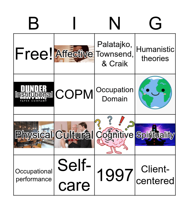 CMOP-E Person & Occupation Bingo Card