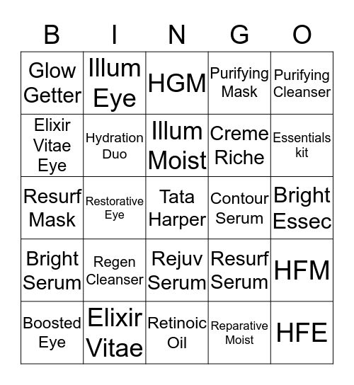 Gift of Beauty  Bingo Card