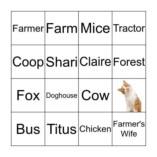 No, No, Titus! Bingo Card