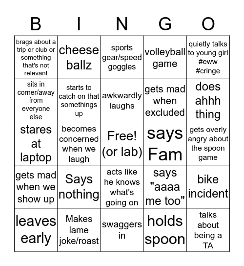 lab boy bingo Card