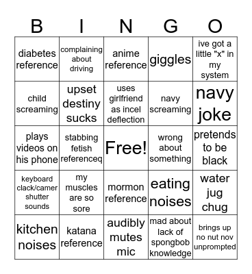 navy bingo Card