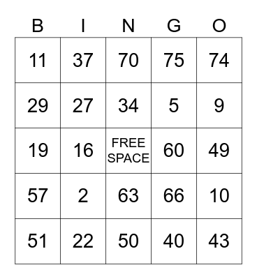 The Great Pyramid of Giza Bingo Card