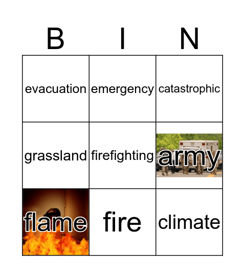 fire Bingo Card