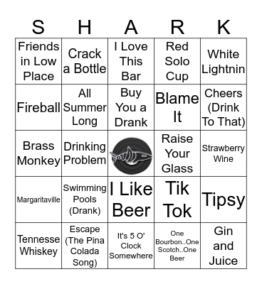 Drinking Songs Bingo Card