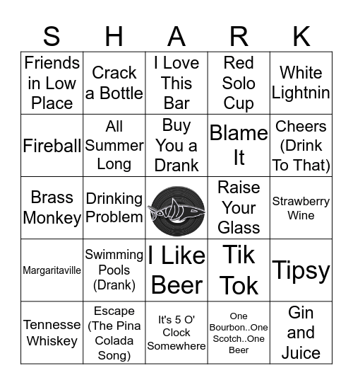 Drinking Songs Bingo Card