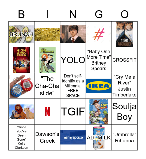 MILLENNIAL BINGO Card