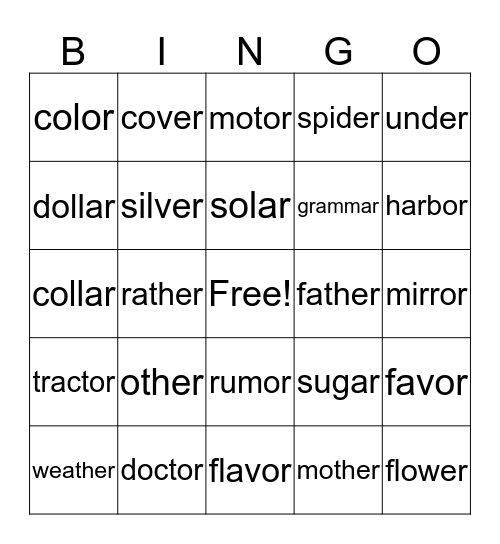 Alan's Sort #31 Bingo Card