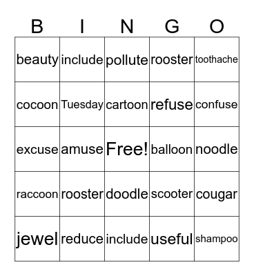 Yew Ming's Sort #20 Bingo Card