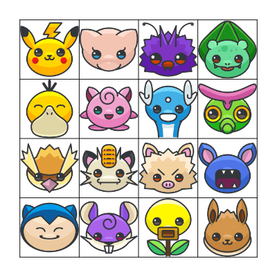 Pokemon Bingo Card