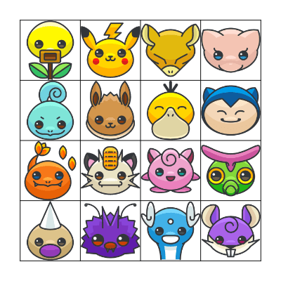 Pokemon Bingo Card