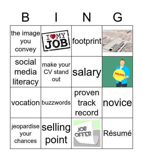 Definitions Bingo! Bingo Card