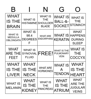 MEDICAL JEPORDY 1 Bingo Card