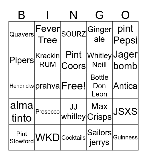 Smiths Team Bingo Card