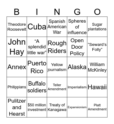 World Power Bingo Card