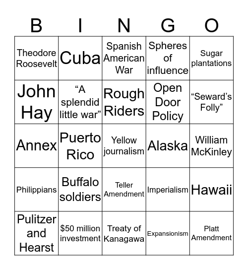 World Power Bingo Card