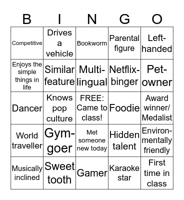 Self-Marketing Preparation (SMP) Bingo Card