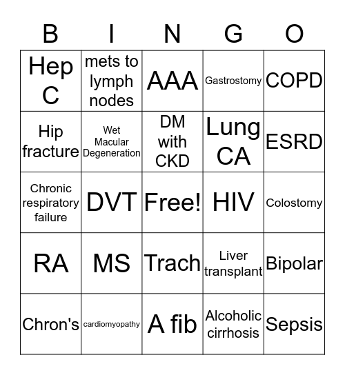 HCC BINGO Card