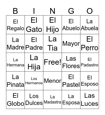 La Fiesta  Bingo Card