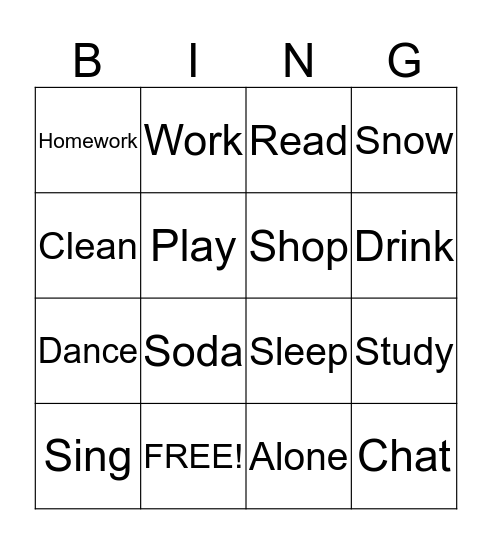 ASL Bingo Card