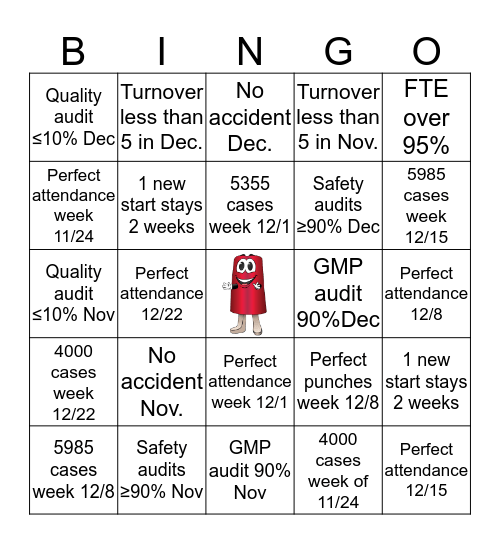 11/24-12/28 Bingo Card
