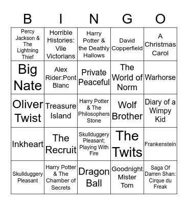 Book Bingo Card