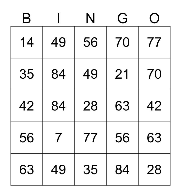 7-times-table-bingo-card