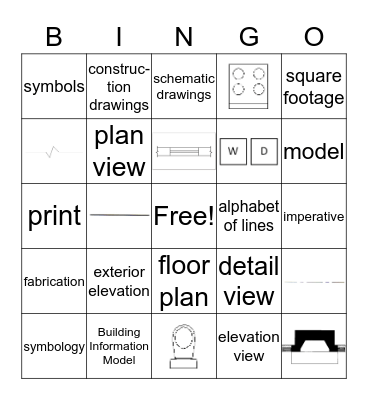 Reading Architectural Plans Bingo Card