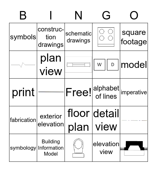 Reading Architectural Plans Bingo Card