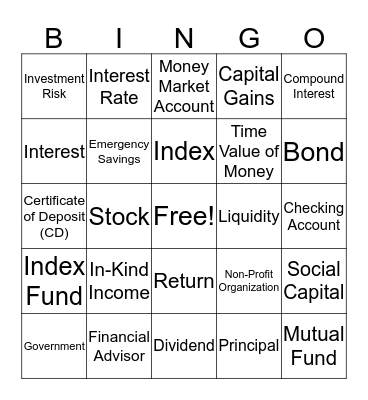 PF Lesson 4-5 Bingo Card