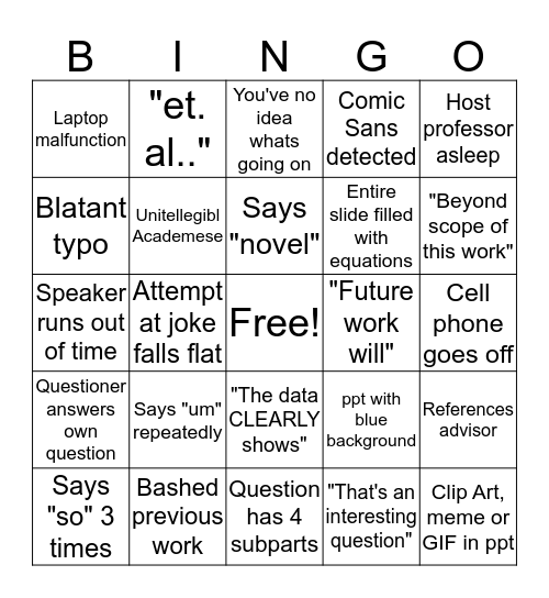 Talk Bingo! Bingo Card