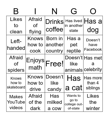 Find Someone Who... Bingo Card