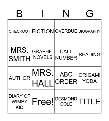 Library Bingo Card