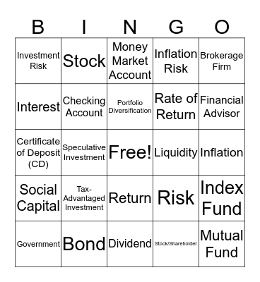 PF Lesson 4-5 Bingo Card