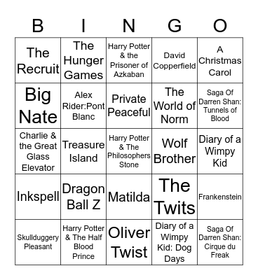 Book Bingo Card