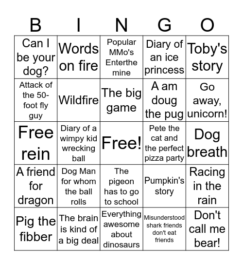 Book Fair  Bingo Card