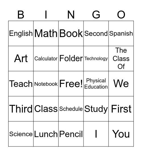 Bingo de clase Bingo Card