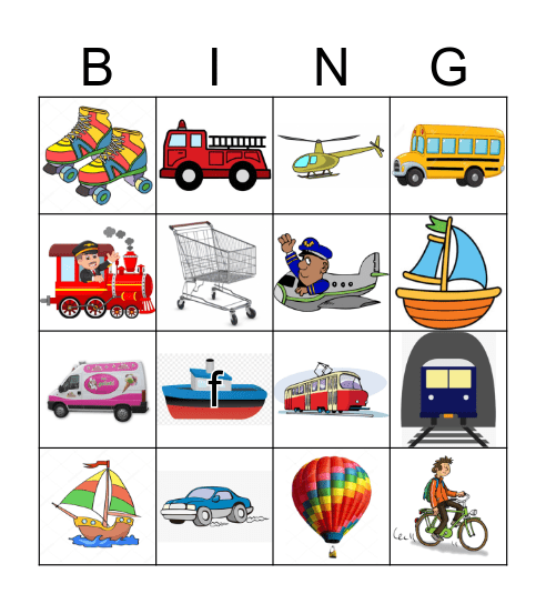 Transportation Bingo Card