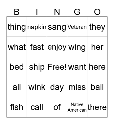 Let's Help! Bingo Card