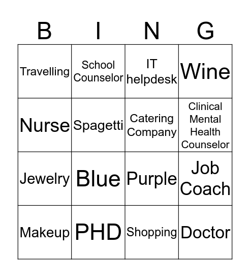 Lakittreal's Career Life Line Bingo Card