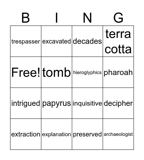 Unit 2: Nonfiction    VOCAB WORDS Bingo Card