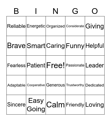 Reliable BINGO Card