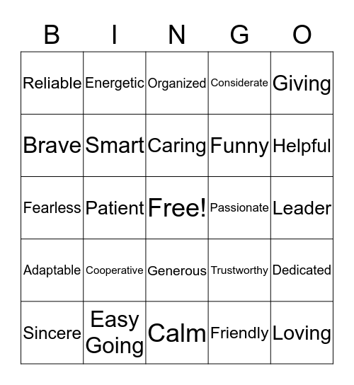 Reliable BINGO Card